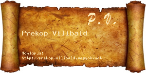 Prekop Vilibald névjegykártya